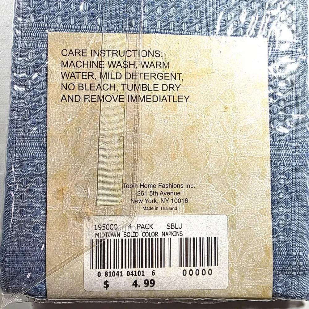 Cloth Napkins Blue 2 Packs Of 4 Polyester table linens Tobin Midtown